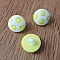 Bouton fantaisie &agrave; motifs pour enfants ballon de foot N&deg; 12 jaune clair