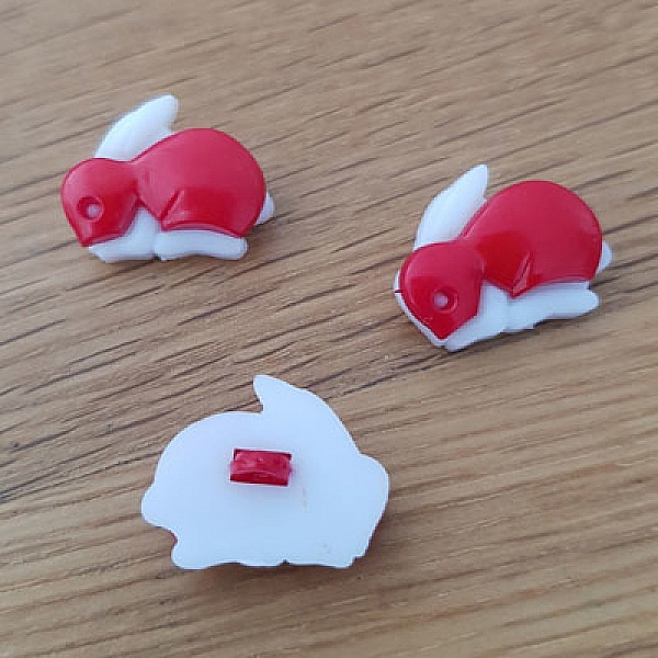 Bouton fantaisie &agrave; motifs pour enfants lapin N&deg; 01