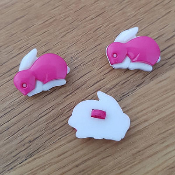 Bouton fantaisie &agrave; motifs pour enfants lapin N&deg; 02