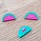 Bouton fantaisie &agrave; motifs pour enfants past&egrave;que N&deg; 05 fushia