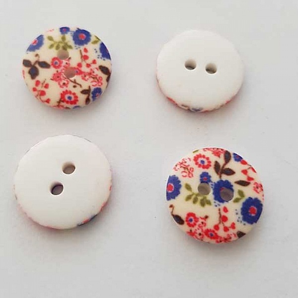 Bouton fantaisie &agrave; fleurs 18 mm N&deg;02