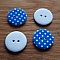 Bouton fantaisie &agrave; pois 22 mm Bleu