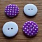 Bouton fantaisie &agrave; pois 22 mm Mauve
