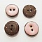 Boutons 20mm &agrave; deux trous ronds en noix de coco N&deg;01