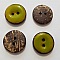Boutons 20mm &agrave; deux trous ronds en noix de coco N&deg;04