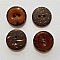Boutons 20mm &agrave; deux trous ronds en noix de coco N&deg;05