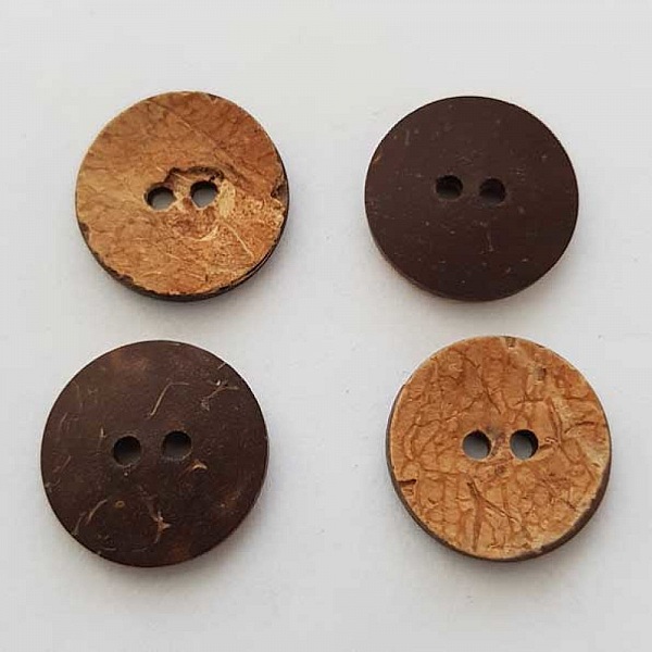 Boutons 21mm &agrave; deux trous ronds en noix de coco N&deg;14