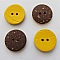 Boutons 23mm &agrave; deux trous ronds en noix de coco N&deg;26