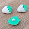 Boutons fantaisie, enfants, b&eacute;b&eacute;s Motif fraise N&deg;06 vert et Beige