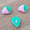 Boutons fantaisie, enfants, b&eacute;b&eacute;s Motif fraise N&deg;08 vert et rose