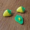 Boutons fantaisie, enfants, b&eacute;b&eacute;s Motif fraise N&deg;13 vert et jaune