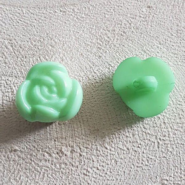 Boutons fantaisie, enfants, b&eacute;b&eacute;s Motif Fleur N&deg;01-02 Vert 01