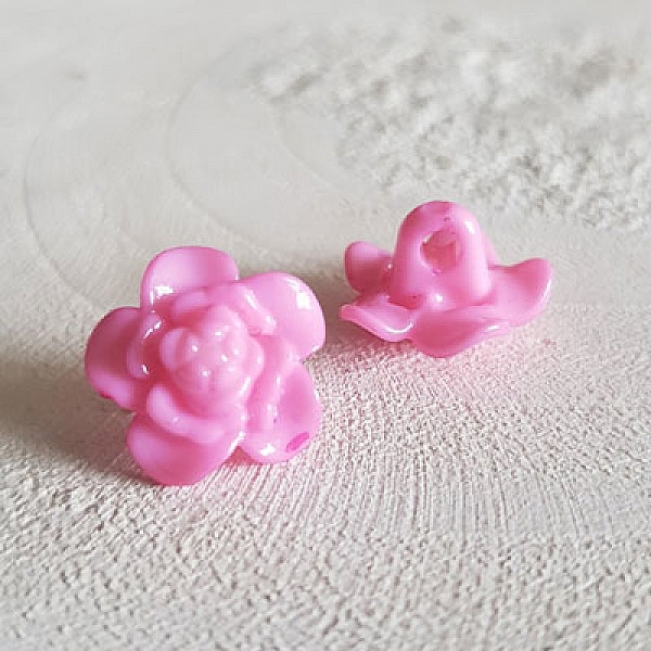 Boutons fantaisie, enfants, b&eacute;b&eacute;s Motif Fleur N&deg;03-06 Rose