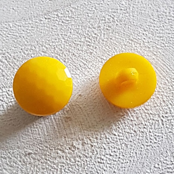 Boutons fantaisie, enfants, b&eacute;b&eacute;s Motif plat &agrave; facette N&deg;05-01 Jaune 01