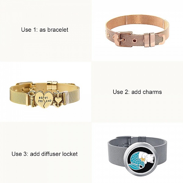 Bracelet Acier Inoxydable 10 mm Noir