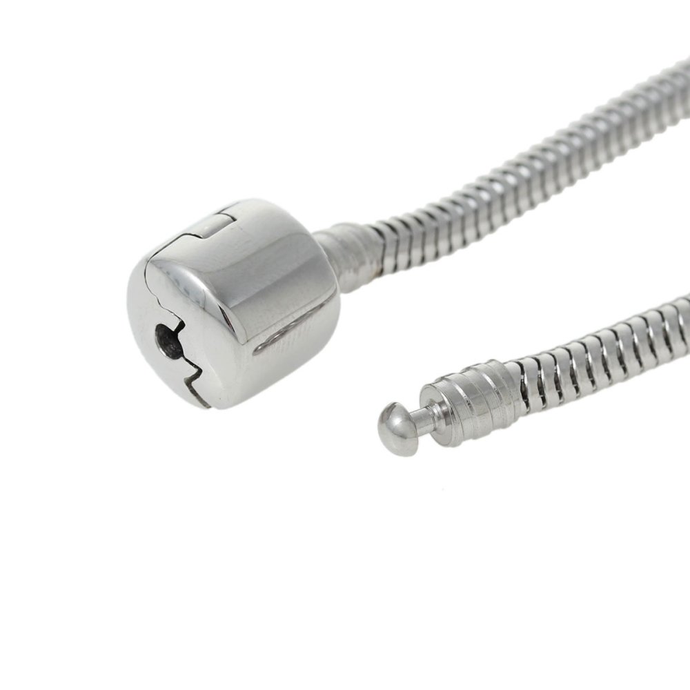 Bracelet Acier Inoxydable N&deg;04 Argent Fermoir Clip 18 cm