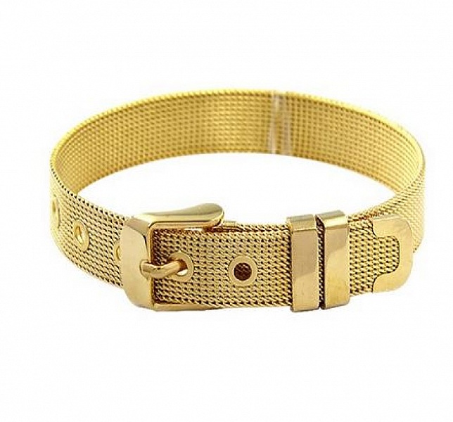 Bracelet Acier Inoxydable 10 mm Dor&eacute;