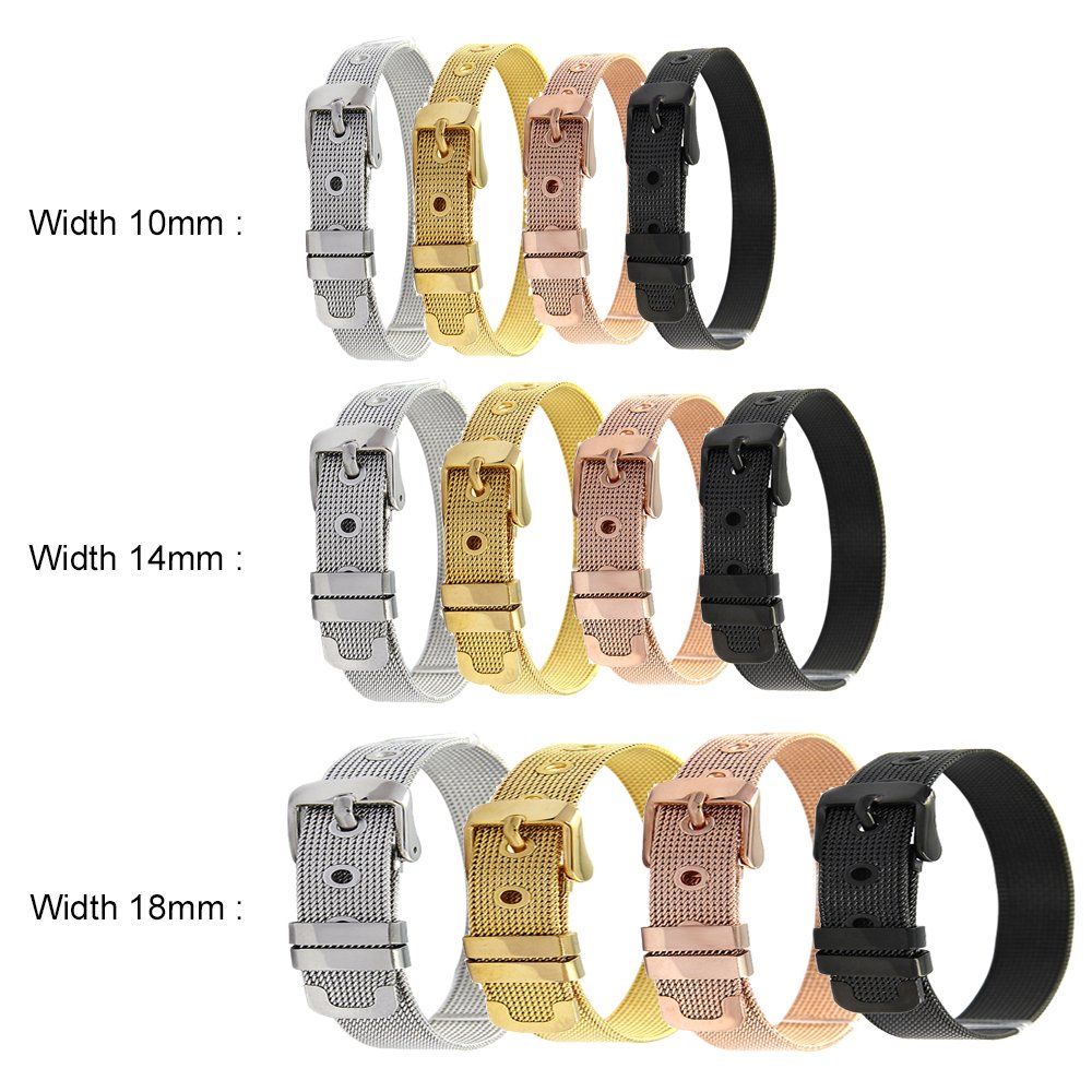 Bracelet Acier Inoxydable 10 mm Dor&eacute;