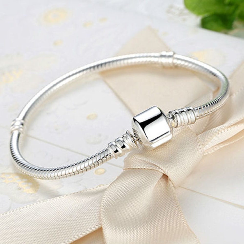 Bracelet en argent 925 avec fermoir clip de 18 cm.