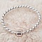 Bracelet Clip Europ&eacute;en tress&eacute; Uni 01 DU 15 AU 23 CM Blanc