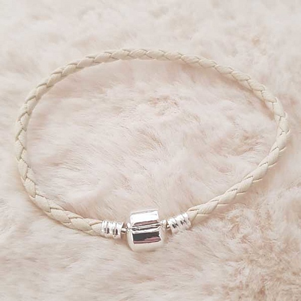 Bracelet Clip Europ&eacute;en tress&eacute; Uni 01 DU 15 AU 23 CM Ivoire