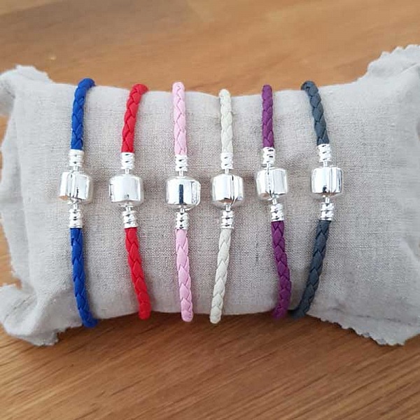Bracelet Clip Europ&eacute;en tress&eacute; Uni 01 DU 15 AU 23 CM Ivoire