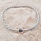 Bracelet Clip Europ&eacute;en tress&eacute; Uni 01 DU 15 AU 23 CM Argent