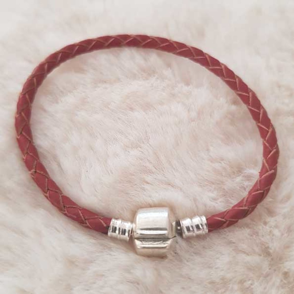 Bracelet Clip Europ&eacute;en tress&eacute; Uni 02 DU 15 AU 23 CM Caf&eacute;