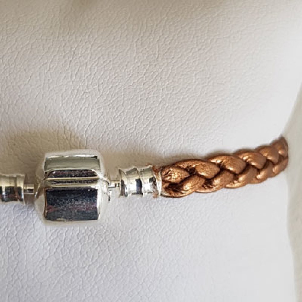 Bracelet Clip Europ&eacute;en tress&eacute; Uni 03 DU 15 AU 23 CM Antic
