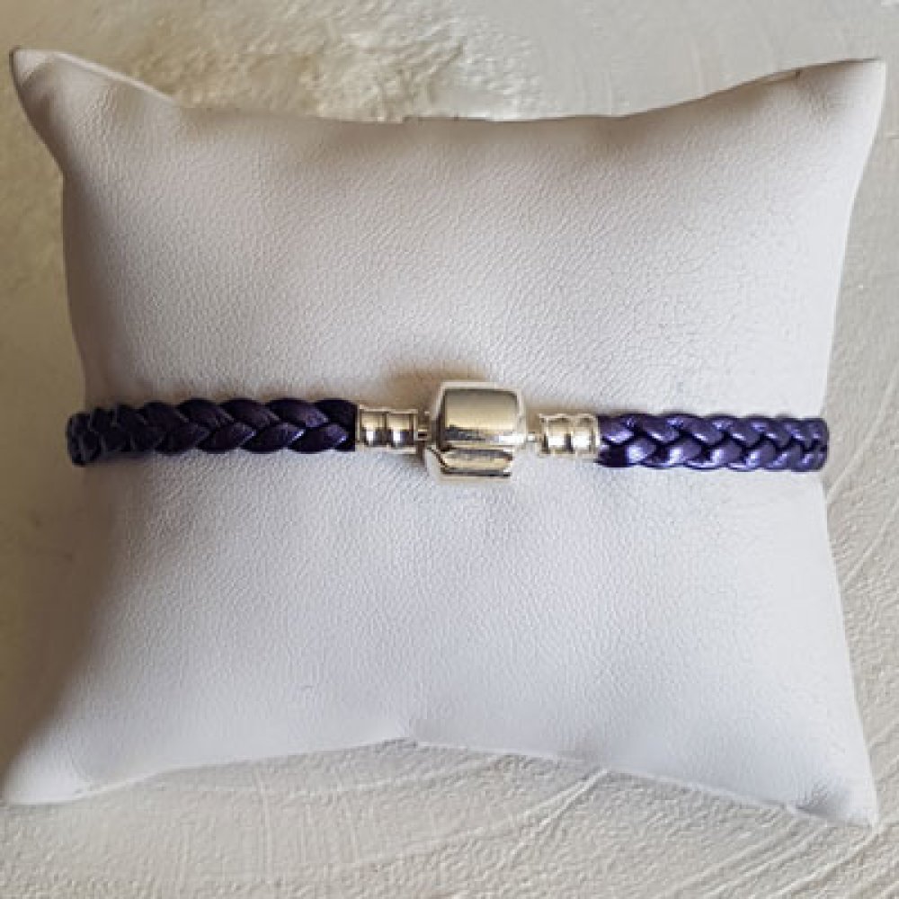 Bracelet Clip Europ&eacute;en tress&eacute; Uni 03 DU 15 AU 23 CM Glicine
