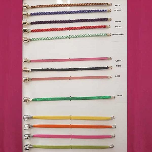 Bracelet Clip Europ&eacute;en tress&eacute; Uni 03 DU 15 AU 23 CM Prune