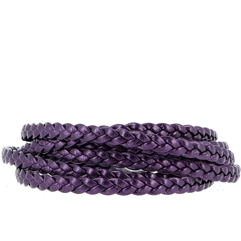Bracelet Clip Europ&eacute;en tress&eacute; Uni 03 DU 15 AU 23 CM Prune