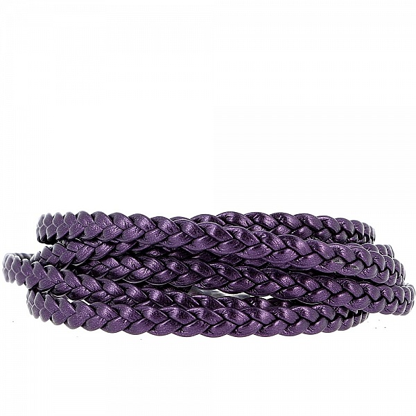 Bracelet Clip Europ&eacute;en tress&eacute; Uni 03 DU 15 AU 23 CM Prune