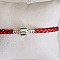 Bracelet Clip Europ&eacute;en tress&eacute; Uni 03 DU 15 AU 23 CM Rouge