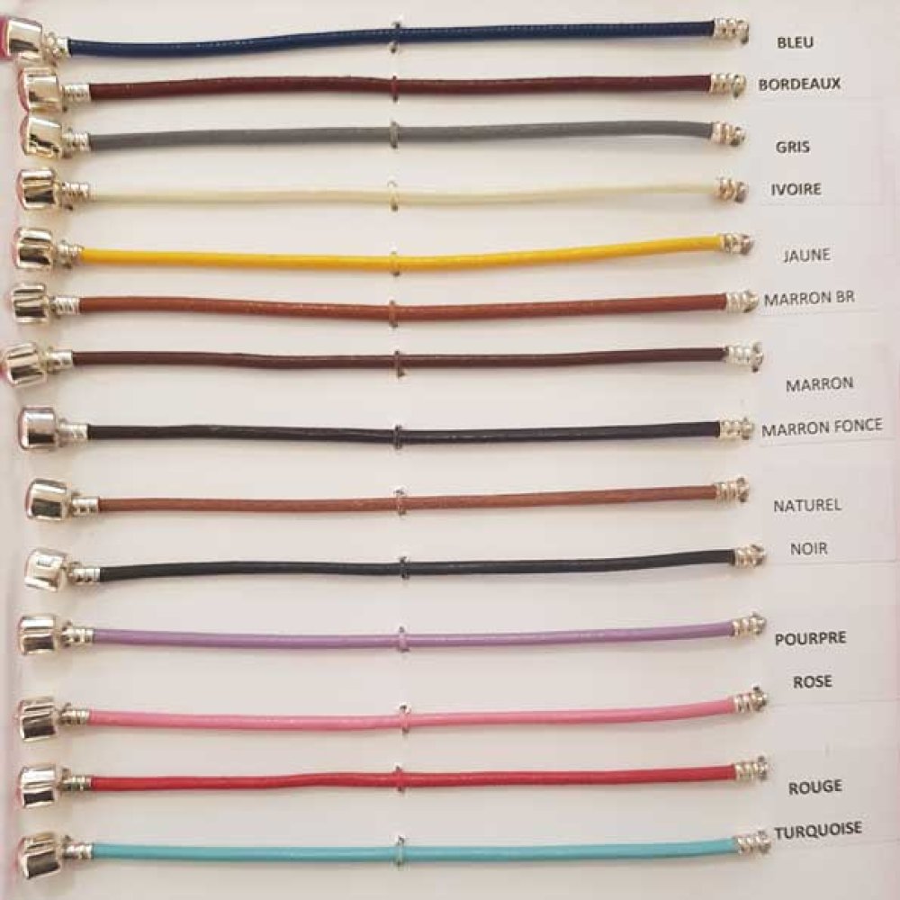 Bracelet Clip Europ&eacute;en lisse Uni 01 DU 15 AU 23 CM Gris