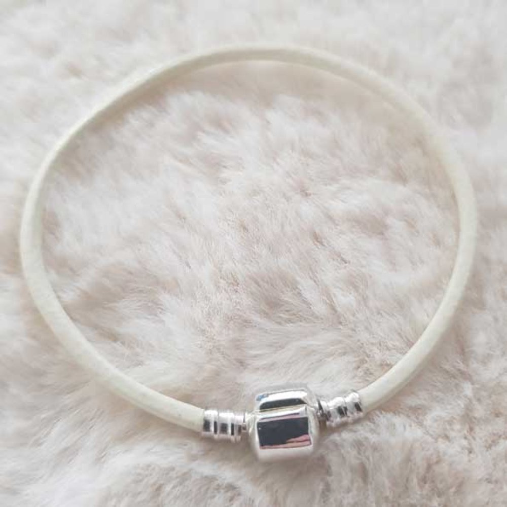 Bracelet Clip Europ&eacute;en lisse Uni 01 DU 15 AU 23 CM Ivoire