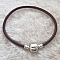 Bracelet Clip Europ&eacute;en lisse Uni 01 DU 15 AU 23 CM Marron