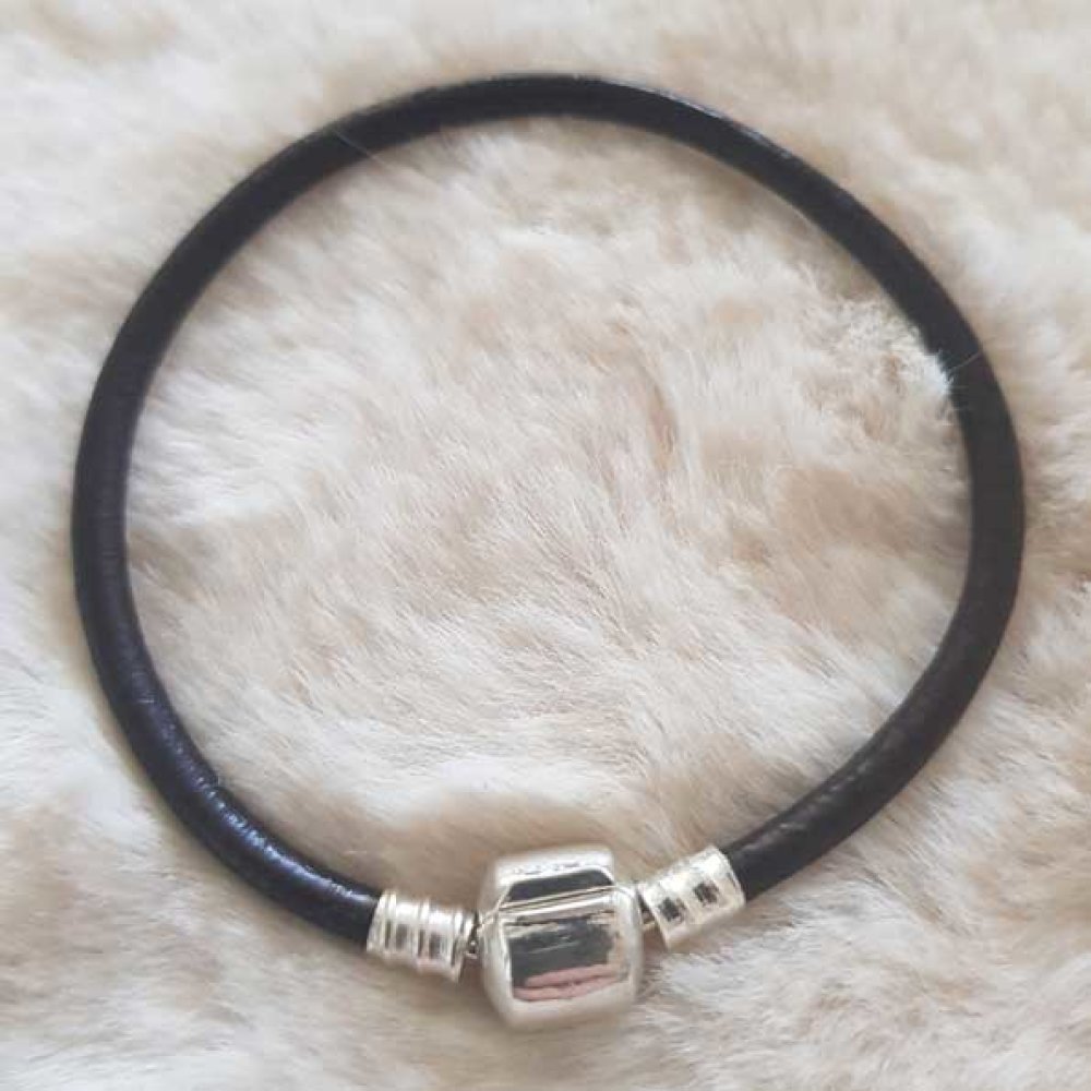 Bracelet Clip Europ&eacute;en lisse Uni 01 DU 15 AU 23 CM Marron Fonc&eacute;