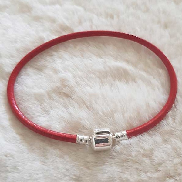 Bracelet Clip Europ&eacute;en lisse Uni 01 DU 15 AU 23 CM Rouge