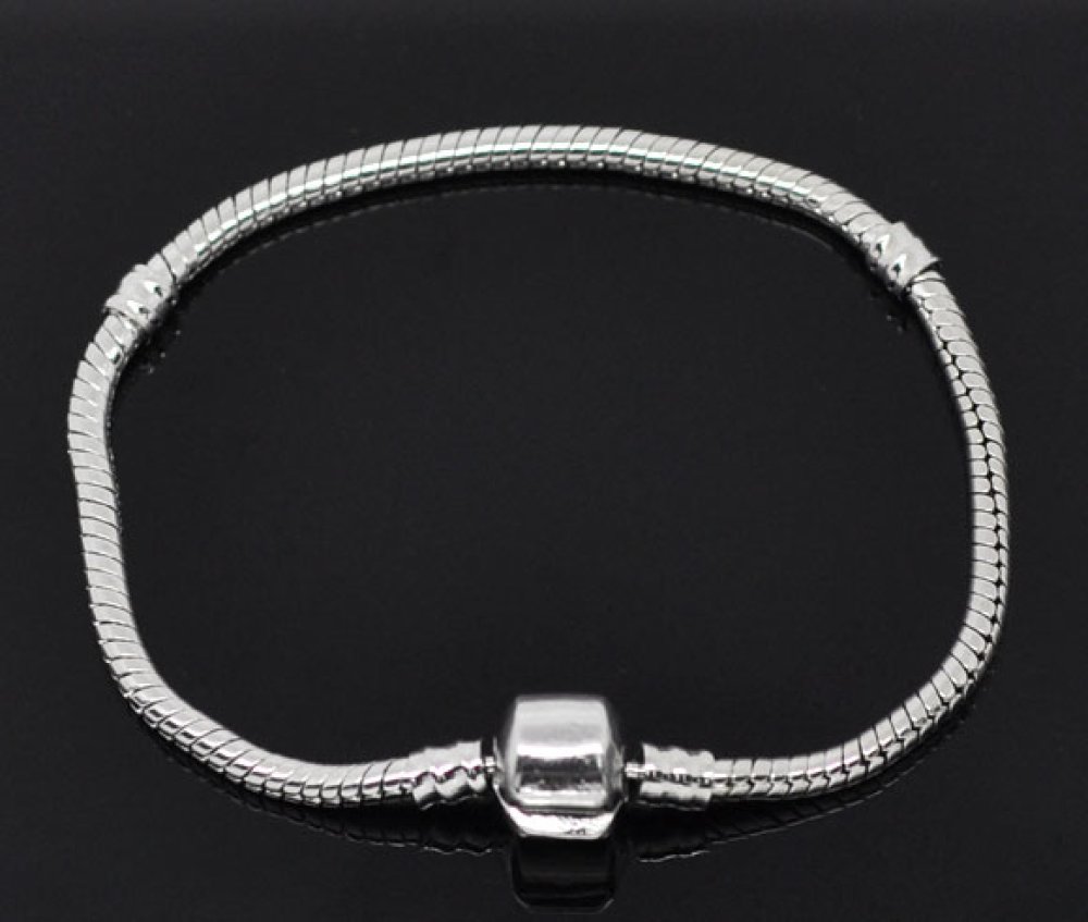 Bracelet Clip Europ&eacute;en 15cm fermoir Lisse