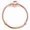 Bracelet Clip Europ&eacute;en 17cm fermoir Lisse Dor&eacute; Ros&eacute;