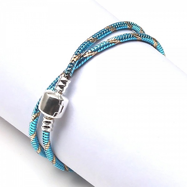 Bracelet Clip Europ&eacute;en 17 cm fermoir Lisse N&deg;28-01