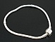 Bracelet Clip Europ&eacute;en 21 cm fermoir Lisse Plaqu&eacute; Argent 925