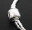 Bracelet Clip Europ&eacute;en  23 cm fermoir Lisse Plaqu&eacute; Argent 925