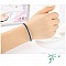 Bracelet Cuir Tress&eacute; Bleu 19 cm Fermoir Clip Argent 925