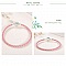 Bracelet Cuir Tress&eacute; Rose 19 cm Fermoir Clip Argent 925
