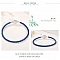 Bracelet Cuir Tress&eacute; Bleu 19 cm Fermoir Clip Argent 925