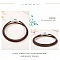 Bracelet Double Cuir Tress&eacute; Caf&eacute; 38 cm Fermoir Clip Argent 925