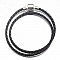 Bracelet Europ&eacute;en 2 tours tress&eacute; Clip Uni 01 20cm Noir