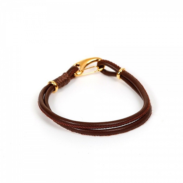 Bracelet Europ&eacute;en Double Uni Caf&eacute;